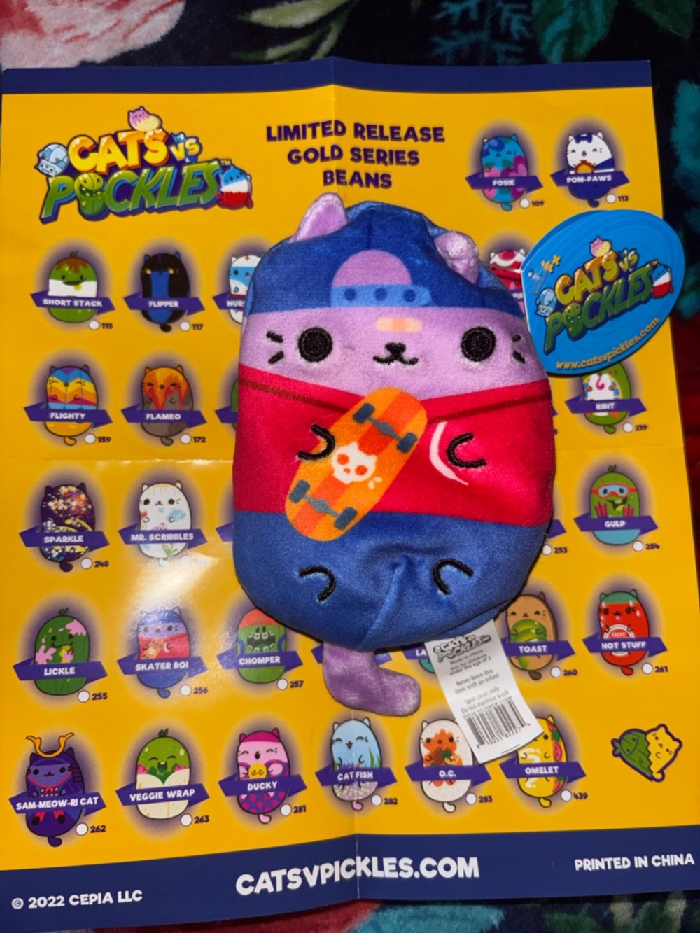 Cats vs. Pickles Plush Bean - Blue, Purple & Pink